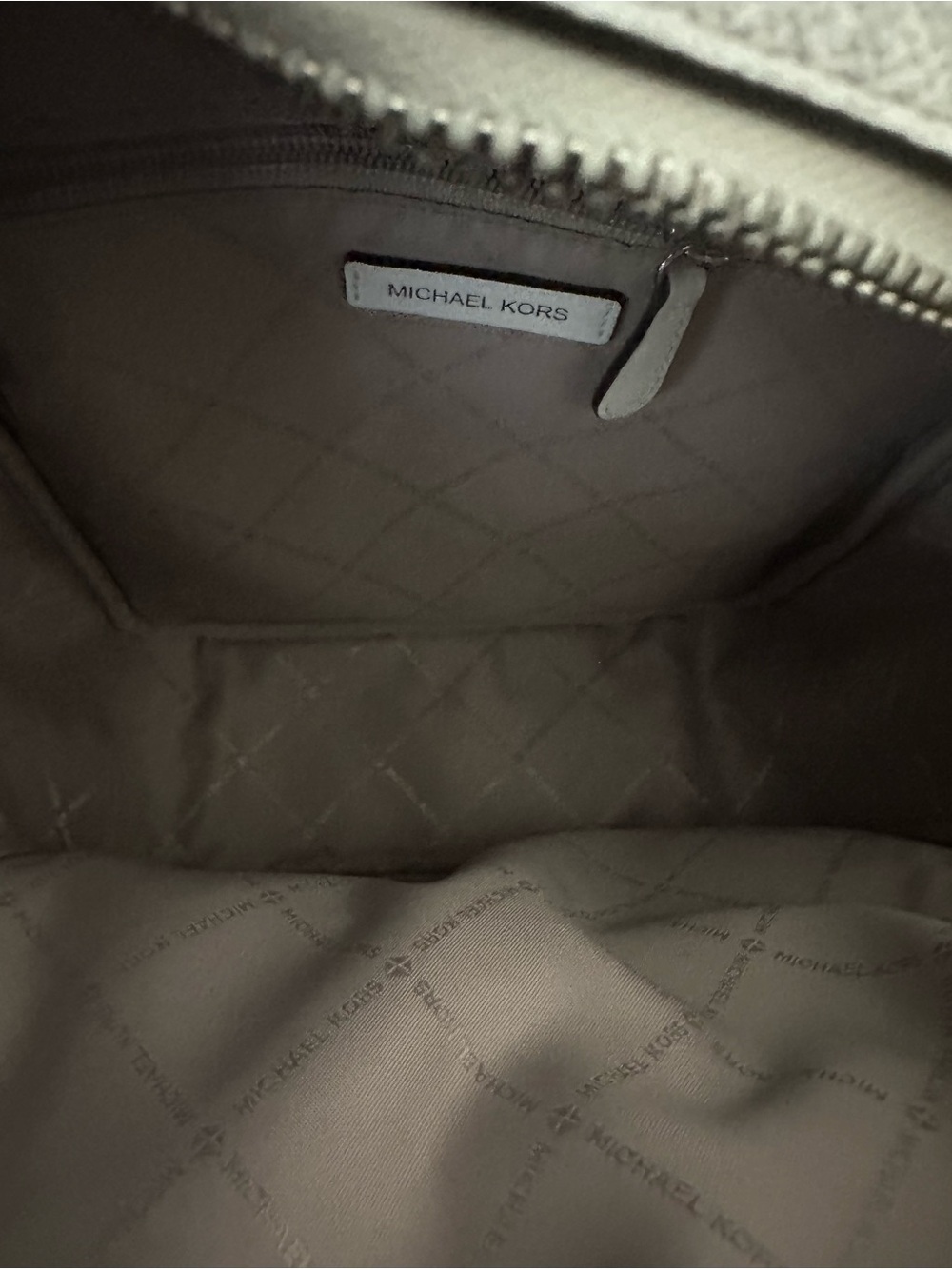 Michael Kors Jet Set Medium Pocket Backpack Monogram Optic White Silver - Picture 8 of 10